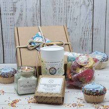 Load image into Gallery viewer, Super Sustainable Birthday Box | Soy Candle | Soap Bar | Seedballs | Vegan Sweets | Spa Gift
