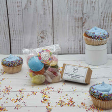 Load image into Gallery viewer, Handmade soap bar & Vegan Sweets Sustainable Birthday Gift Set | Eco and Plastic Free