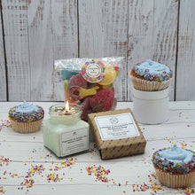 Load image into Gallery viewer, Vegan Sweet Mix, Soy Candle & Handmade Soap Birthday Gift Box