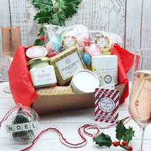 Load image into Gallery viewer, Ultimate Eco-Friendly Luxury Christmas Gift Box | Soy Wax Candle | Natural Soap Bar | Seed Balls | Vegan Sweets