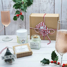 Load image into Gallery viewer, Sustainable Floral Christmas Gift Box | Soy Wax Candle | Natural Soap Bar | Wild Seed Balls