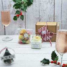 Load image into Gallery viewer, Eco Friendly 'Nice Noel' Gift Box | Soy Wax Candle | Vegan Pick 'n' Mix Sweets