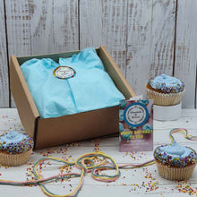 Load image into Gallery viewer, Eco Soy Candle, Handmade Soap &amp; Wild Flower Seedball Birthday Gift Box
