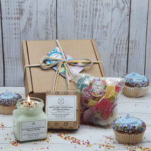 Load image into Gallery viewer, Vegan Sweet Mix, Soy Candle &amp; Handmade Soap Birthday Gift Box
