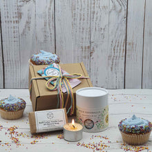 Load image into Gallery viewer, Eco Wildflower seed balls, Tealight &amp; Handmade Soap Birthday Gift Set
