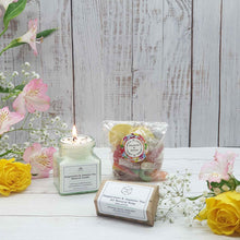 Load image into Gallery viewer, Mother&#39;s Day &#39;JOY&#39; Eco Gift Box | Soy Wax Candle | Palm Oil Free Soap | Vegan Sweets

