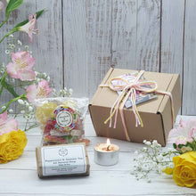 Load image into Gallery viewer, Affordable Love You Day Eco Gift Box | Handmade Soap Bar, Tealight &amp; Vegan Sweet Gift
