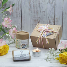 Load image into Gallery viewer, &#39;I Love You&#39; Wildflower Seed Ball Gift Set | Seed Balls, Handmade soap Bar &amp; Soy Wax Tea Light Gift Box
