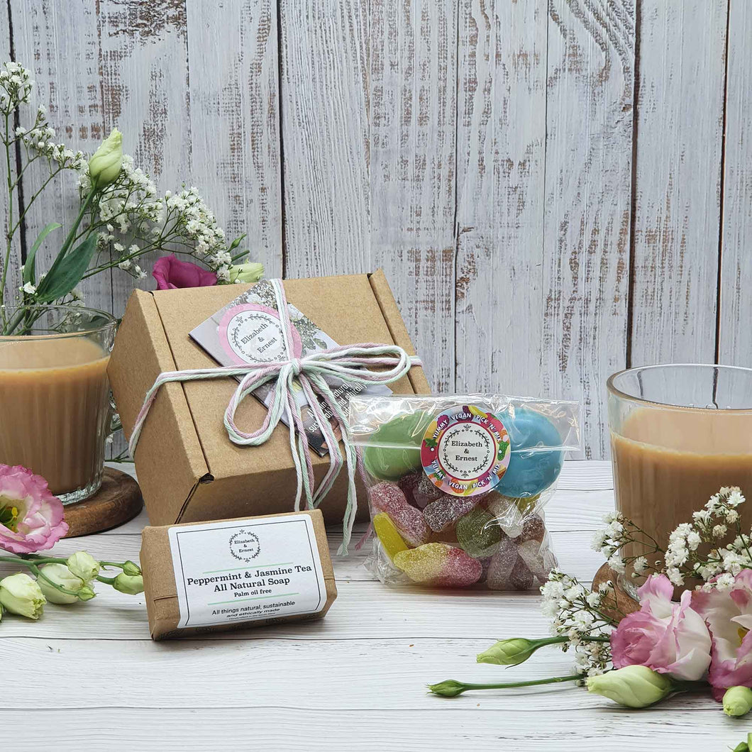 Small Soap + Vegan Sweets 'Thinking Of You' Gift Set | Naturally Scented Soap | Vegan Pick n Mix