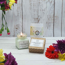 Load image into Gallery viewer, Candle, Soap + Seedballs &#39;Thank-You&#39; Gift Box | Natural Soy Wax | Palm Oil Free Soap | Seed Balls
