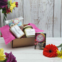 Load image into Gallery viewer, Candle, Soap + Vegan Sweets &#39;Thank-You&#39; Gift Box | Soy Wax Candle | Palm Oil Free Soap Bar | Vegan Sweets
