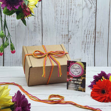 Load image into Gallery viewer, Tealight, Small Soap + Sweets &#39;Thank-You&#39; Gift Box  | Soy Wax Tealight | Natural Soap Bar | Vegan Sweets
